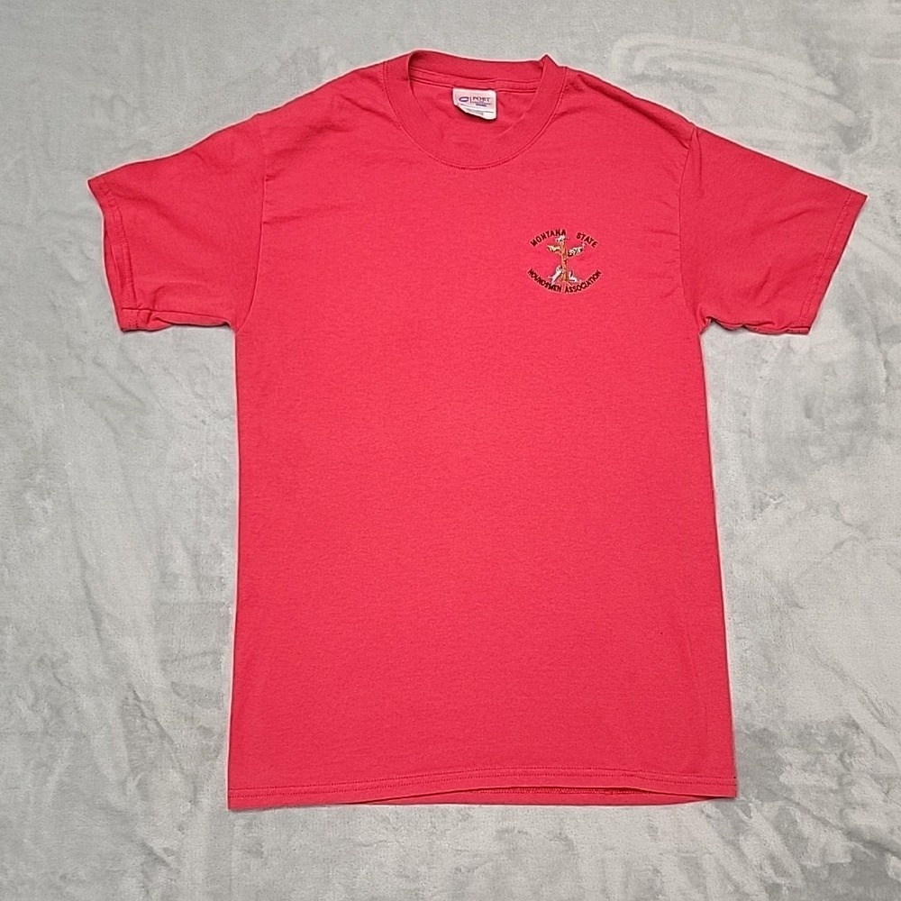 Montana State Houndsmen Association Shirt Mens Small Red Hunting Outdoors Canine